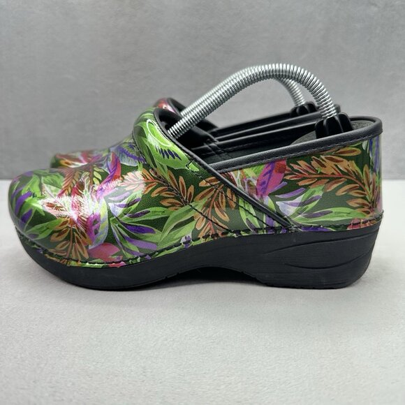 Womens 6.5-7 / EU 37 Dansko XP 2.0 Clog Tropical Garden Patent Leather Nursing - Picture 3 of 8